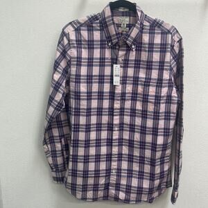 J Crew Men’s Slim Fit Secret Wash Organic Cotton Poplin Button Down Shirt Medium